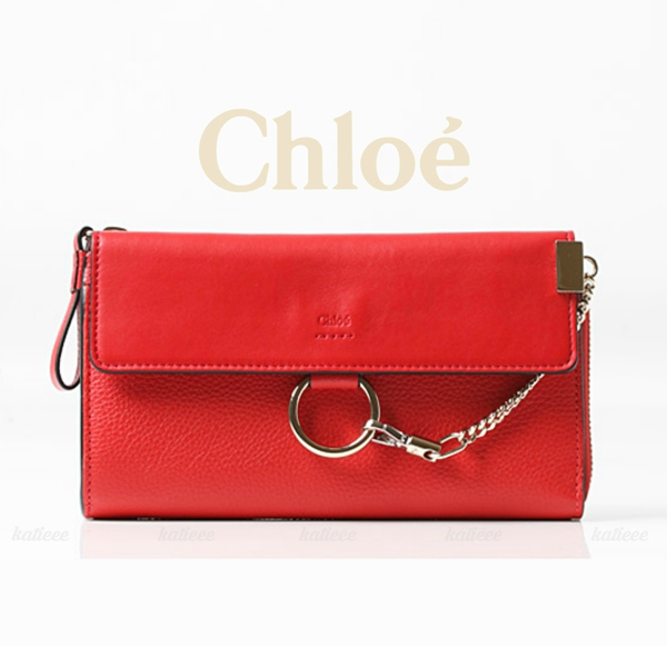 2017-18AW CHLOE クロエ FAYE L字ジップ長財布 レッド